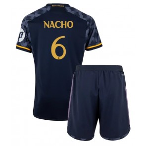 Real Madrid Nacho Fernandez #6 Replika Babytøj Udebanesæt Børn 2023-24 Kortærmet (+ Korte bukser)
